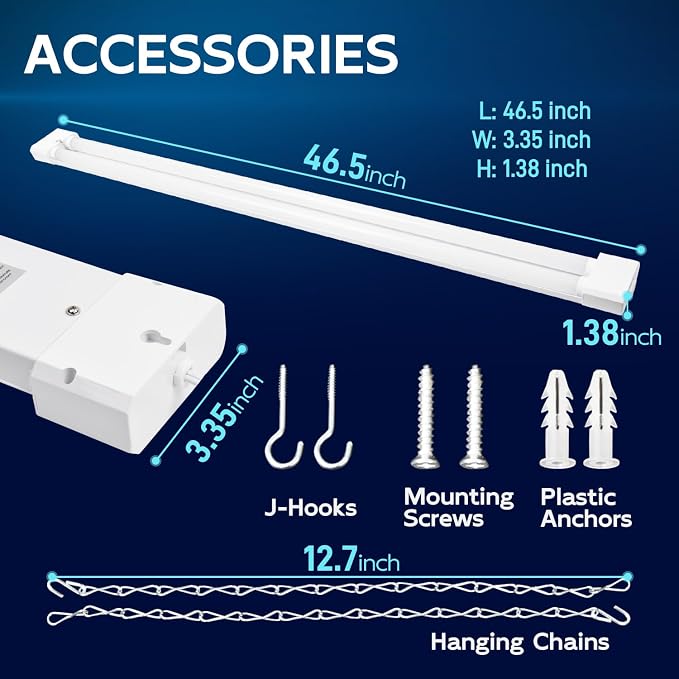 hykolity 4 Pack 4FT Linkable LED Shop Light - Image 6