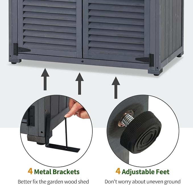 MCombo Outdoor Storage Cabinet, Wooden Storage Shed - Image 5
