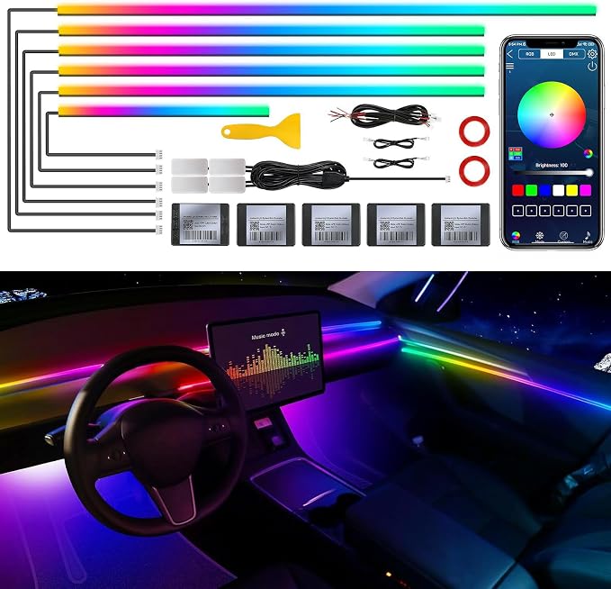 Dream+Color Acrylic Interior Car LED Strip Light by MAODANER