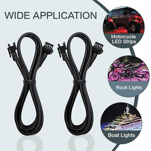 4 Pcs 4 Pin RGB Extension Cable RGB Wire - Image 3