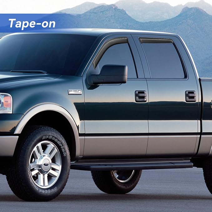 Window Visors Rain Guards for 2004 2005 2006 2007 2008 Ford F150 SuperCrew - Image 4