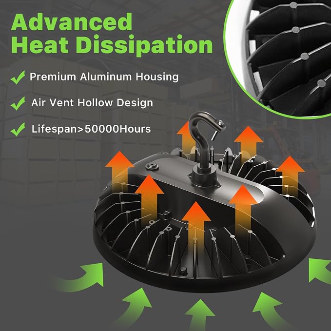 LED High Bay Light 150W, 21000lm 5000K UFO Led High Bay Light, Commercial Bay - Image 3