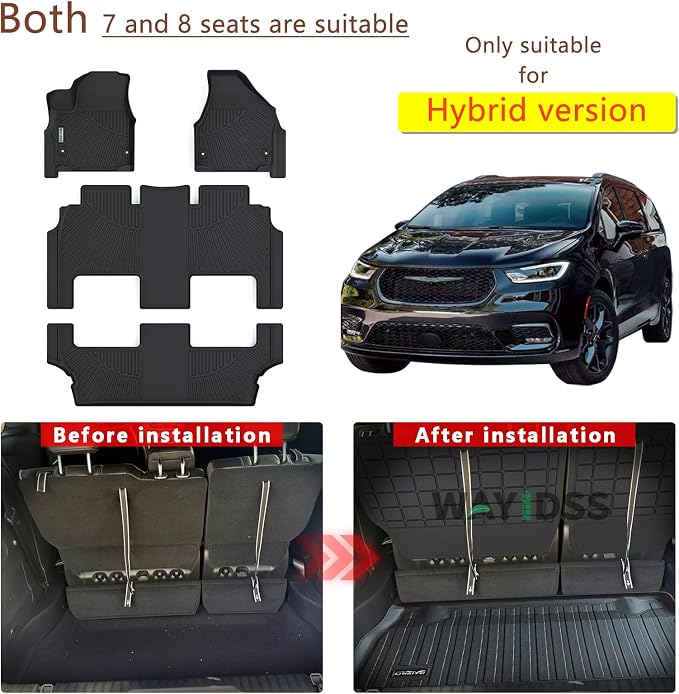 Floor mat for 2017-2024 2025 Chrysler Pacifica Hybrid Touring Models Cargo Mat - Image 2