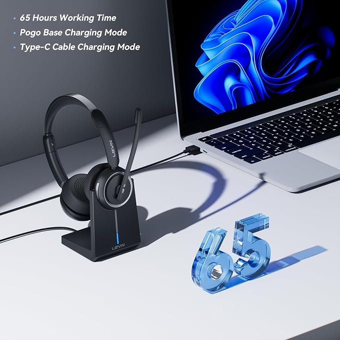 Wireless Headset with Mic for Work, Wireless Headphones with Mic for Work from - Image 3