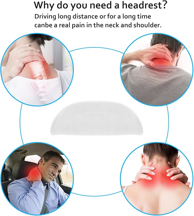 Car Headrest Pillow for Driving, Softness Ergonomic Design Universal Travel - Image 7