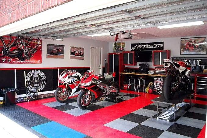 Big Floors RaceDeck Diamond Plate Design, Durable Interlocking Modular Garage - Image 2