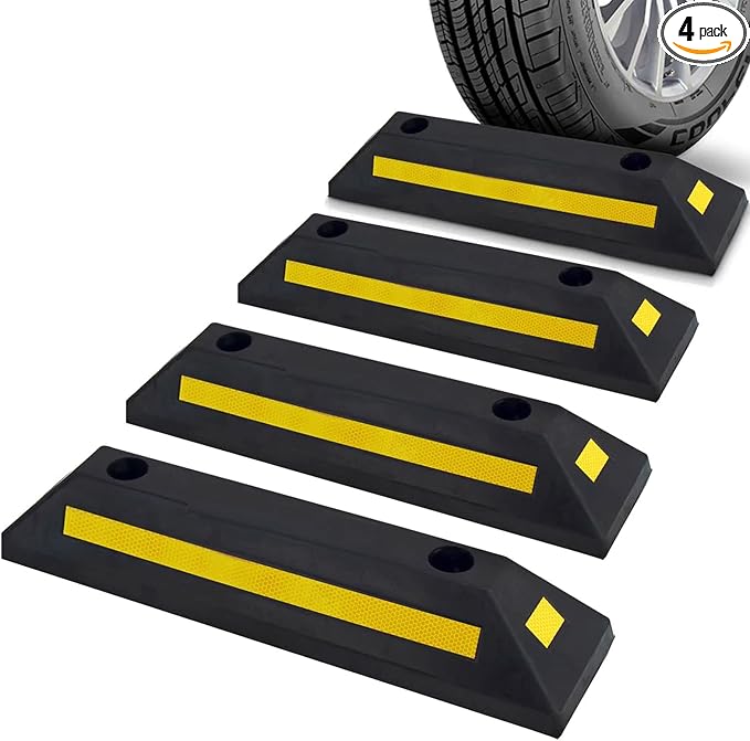 4-Pc Curb Garage Vehicle Floor Stopper by PyleUSA