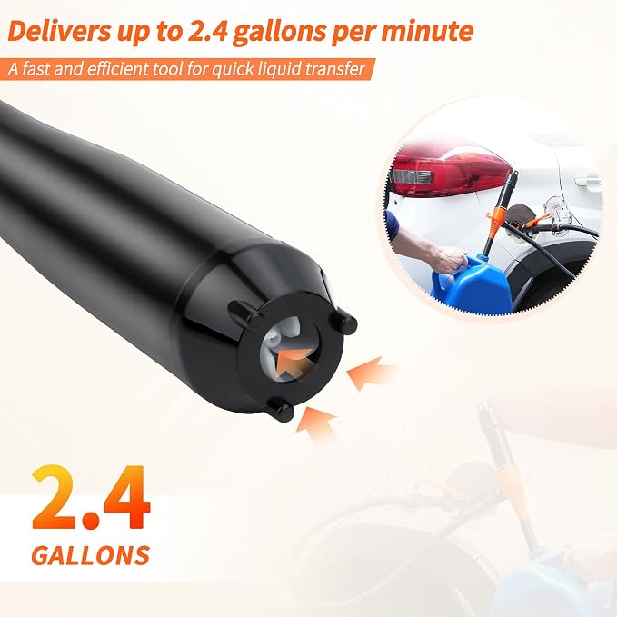 Portable Fuel Transfer Pump, Battery-Powered Siphon Pump - Image 4