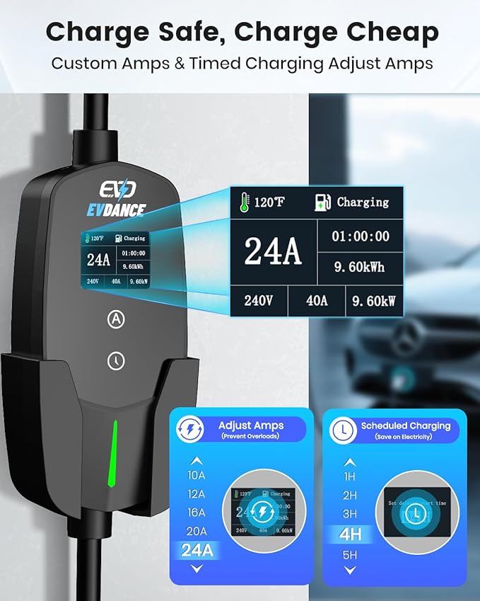 Level 2 EV Charger for Tesla Models, 24Amp 240V NEMA 14-30 Plug, 25FT Cable - Image 3