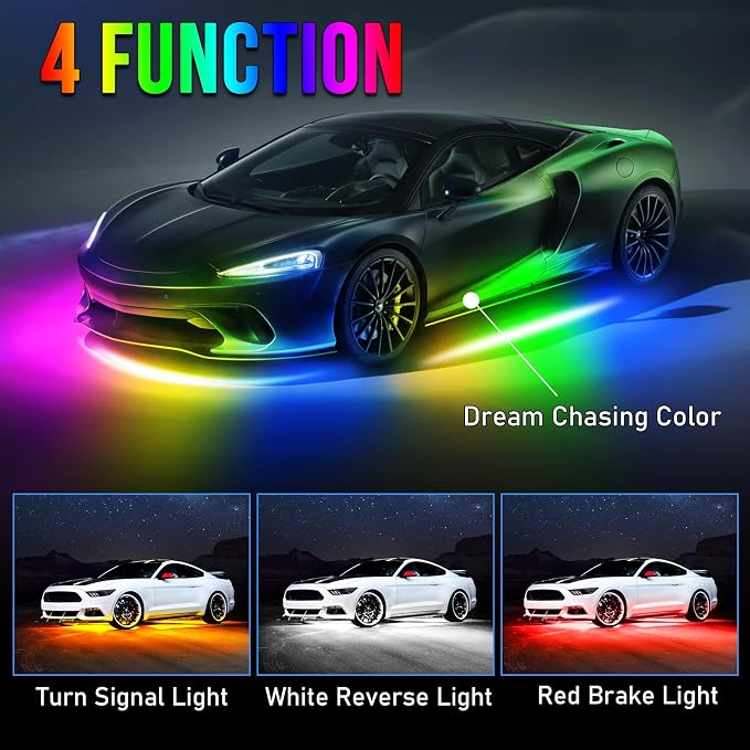 OPP ULITE Car Led Underglow Lights Aluminum Dream Chasing Color Accent Light Bar - Image 3