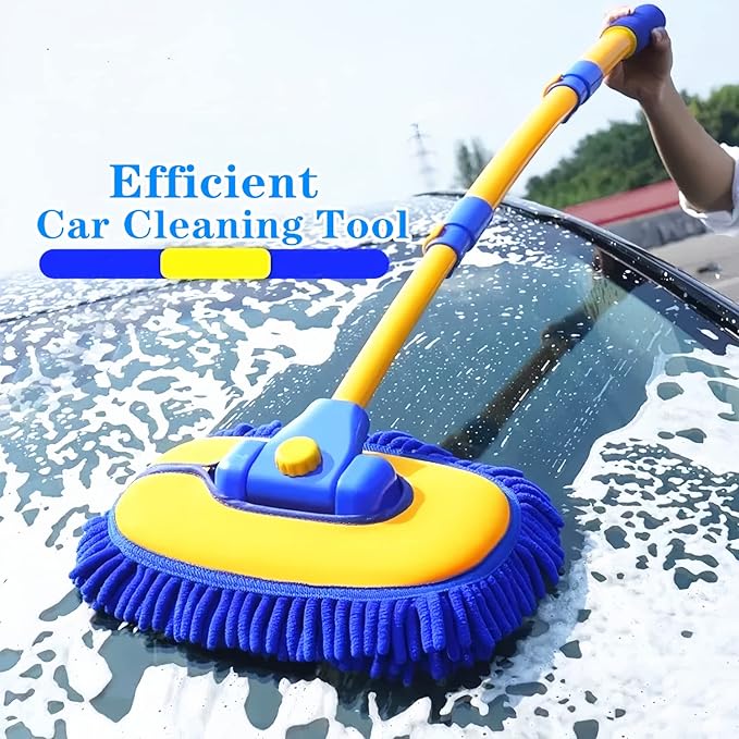 Upgrade Car Wash Brush with Long Handle, Chenille Microfiber Car Cleaning Brush - Image 6