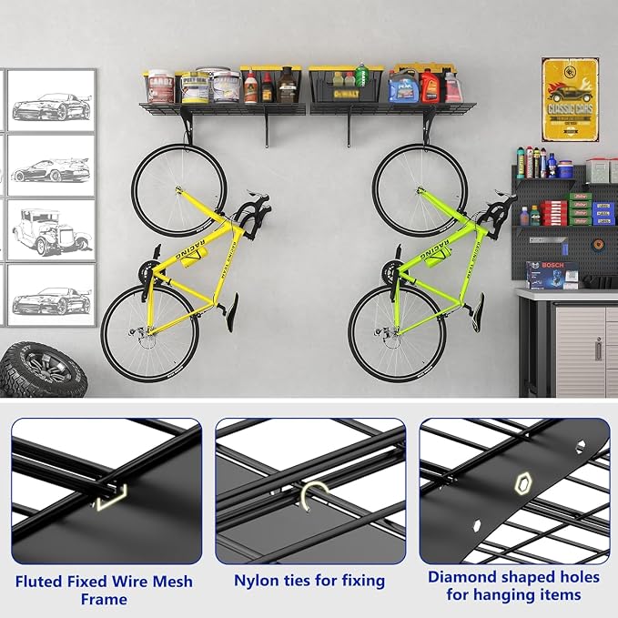 2-Pack Garage Wall Shelving, 2x4ft Walls Shelf Storage Rack, Sturdy Walls - Image 3