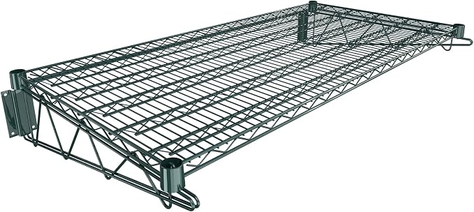 24" x 48" Green Epoxy Wire Wall Mount Shelf by Krollen+Industrial