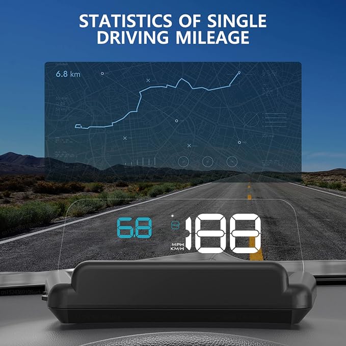 Heads up Display for Cars, C500 Car Digital GPS Speedometer, Stereo Projecting - Image 4