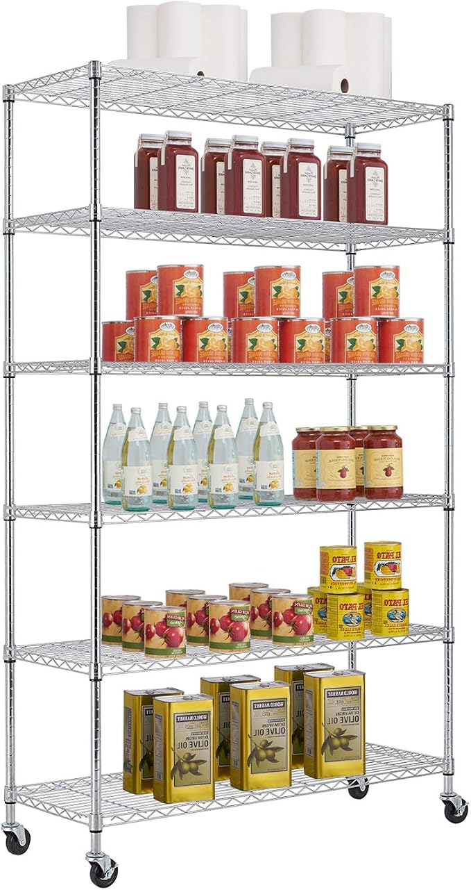 48" D×18" W×82" H Wire Shelving Unit Metal Shelf by BestOffice