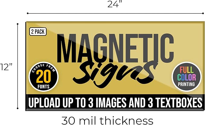 2-Pack, 30 mil Customized Vinyl Car Magnets, Personalized Magnetic Sheets - Image 5