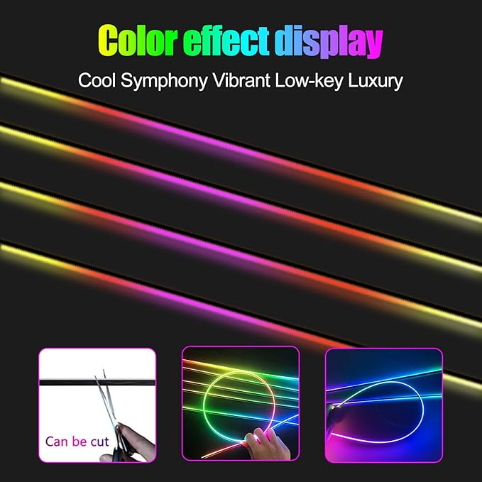 Car Interior Ambient Lights, 18 in 1 128 Colorful LED Acrylic Fiber Optic Strip - Image 5