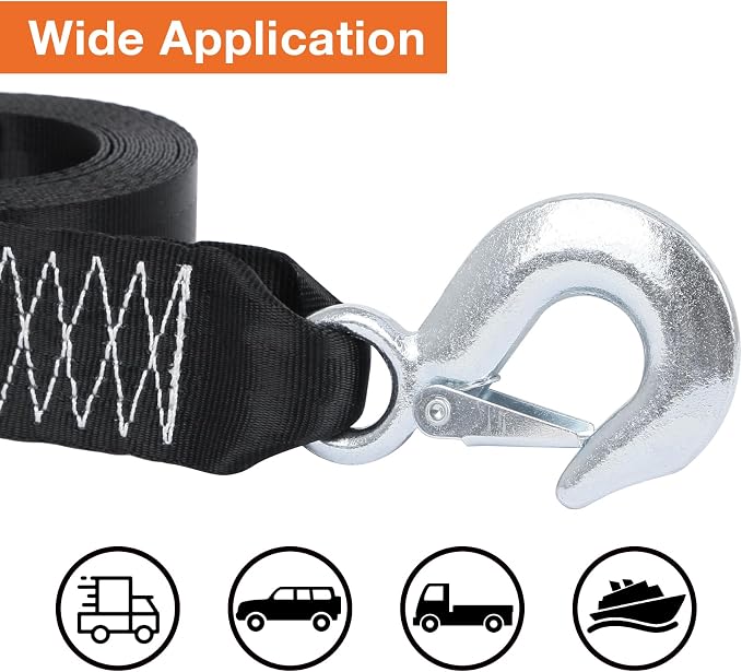 Boat Winch Strap with Safety Snap Hook 2" x 20 Ft - Image 6