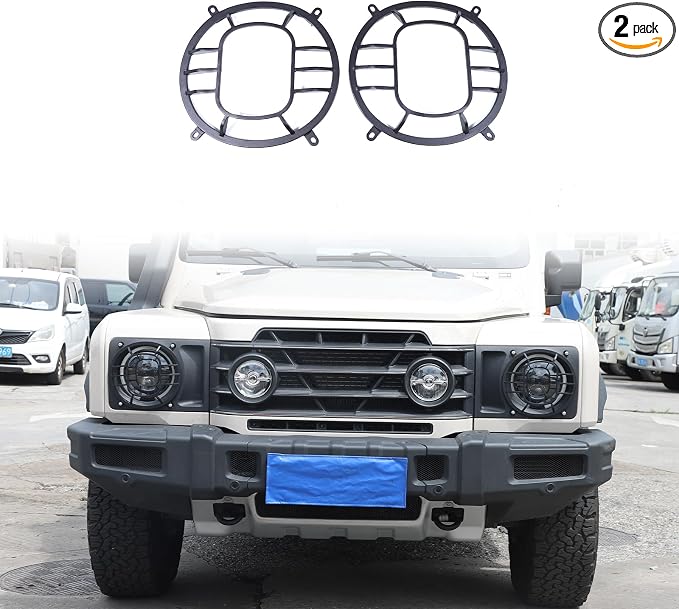 2 PCS Aluminum Alloy Car Headlight Cover Compatible by Tumukiw