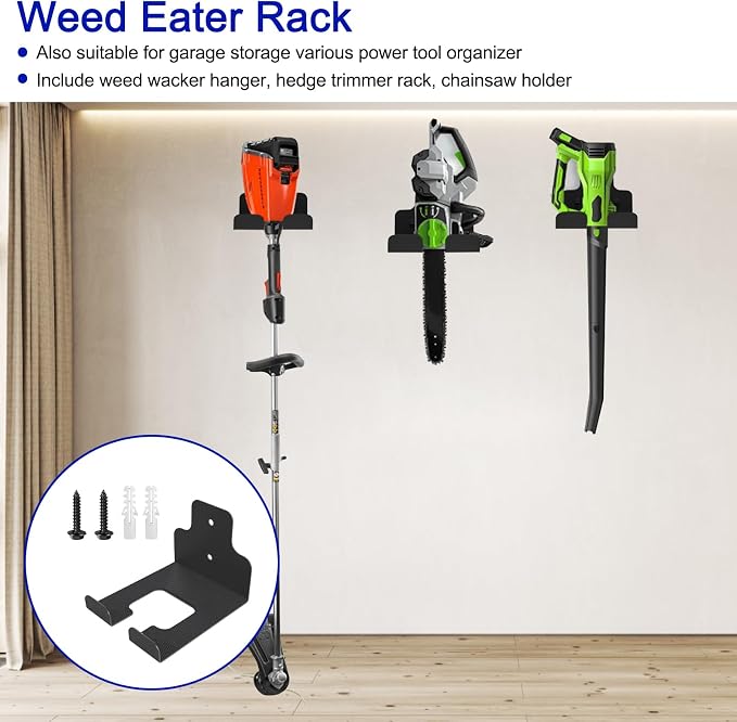 Weed Eater Rack Garage Wall Organizer, Weedeater Hanger Wall Mount - Image 4