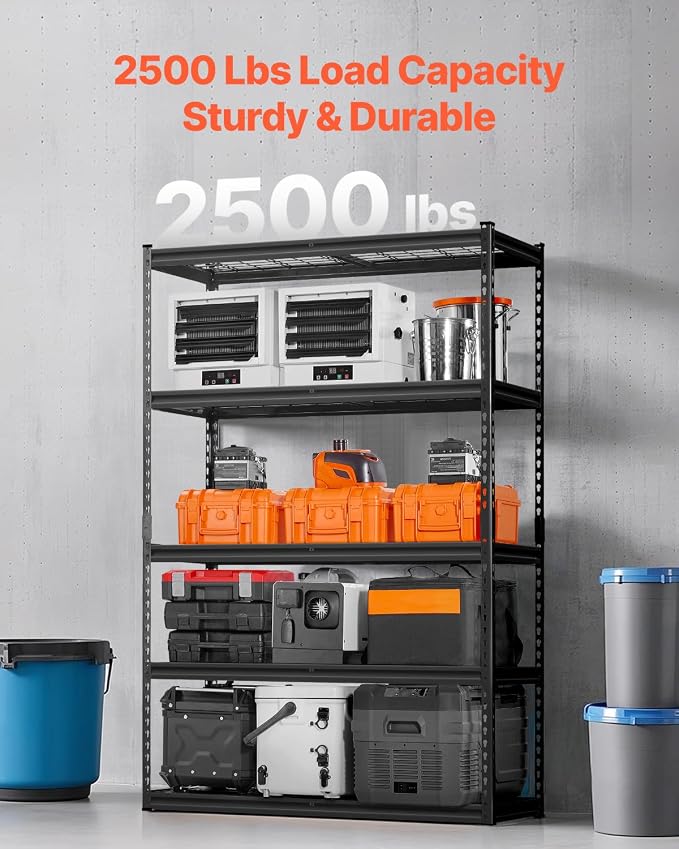 VEVOR Storage Shelves, 2500 lbs, 5 Tier Heavy Duty Garage Shelving, - Image 4