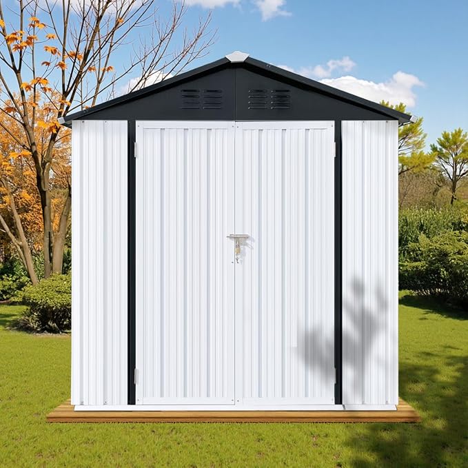 6 x 4 FT Outdoor Storage Metal Shed, Bike Garden Tool Shed by Unknown