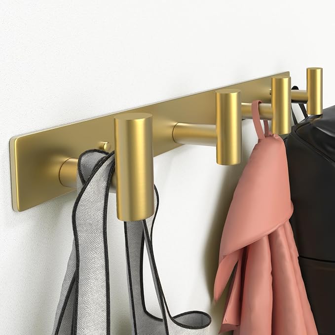 Wall Mounted Coat Rack-4 Hooks, Heavy Duty Stainless Steel Hook Rail - Image 2