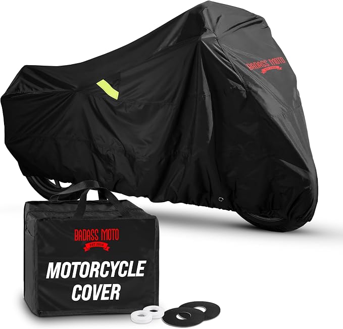 Badass Moto - Extra Large Motorcycle Cover Waterproof Outdoor, Heavy Duty by BadassMoto-PowersportsGear