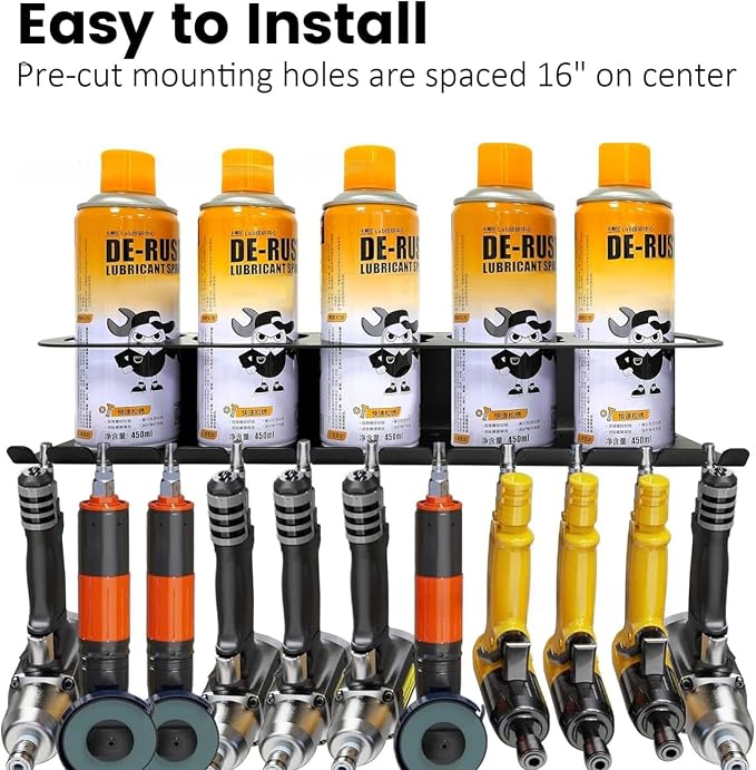 Spray Can Holder Rack Organizer, Pneumatic Tool Aerosol Rack Combo Paint Bottle - Image 4