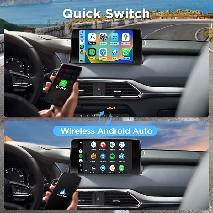 2in1 CarPlay Android Auto Wireless Adapter, Mini Car Play Cars Stick, Fast Auto - Image 5