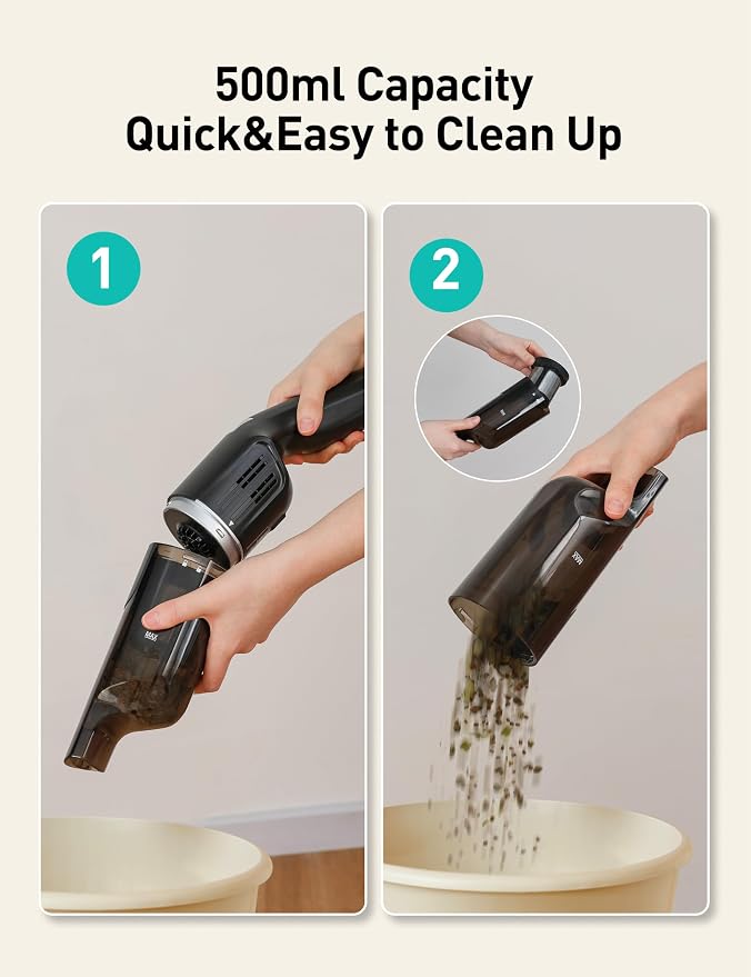 Aspiron Cordless Handheld Vacuum, 24KPA Powerful Car Vacuum, Rechargeable - Image 8