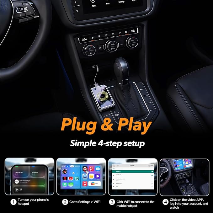 Volam 3-in-1 Wireless CarPlay Adapter Magic AI Video Box - Image 5