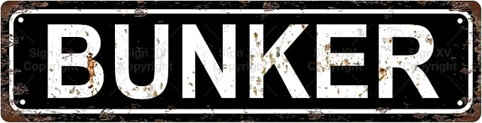 BUNKER Space Vintage Metal Tin Street Sign Bar Cafe Garage Cave Home Room Wall by Unknown