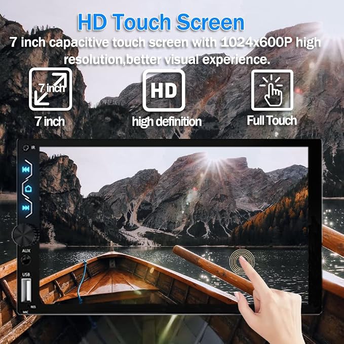 Double Din Car Stereo with Wireless Carplay and Wireless Android Auto, 7 Inch - Image 5