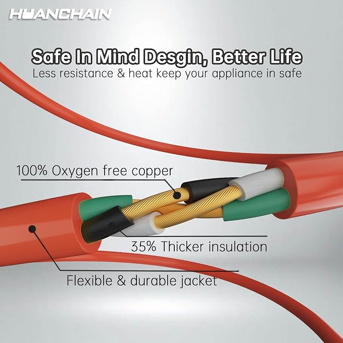 huanchain 75 Foot 16/3 Gauge Outdoor Extension Cord Waterproof, Flexible - Image 3