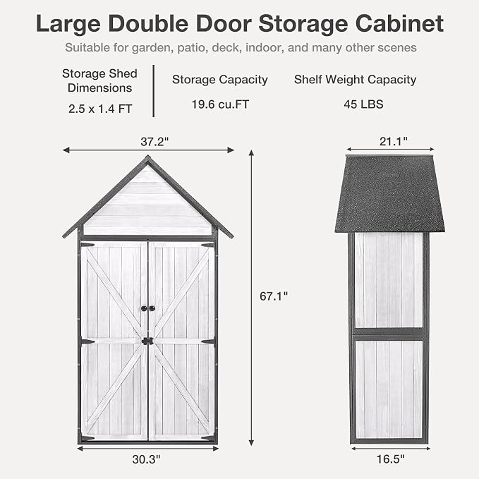 Outdoor Storage Shed with Floor and Waterproof Roof - Image 2
