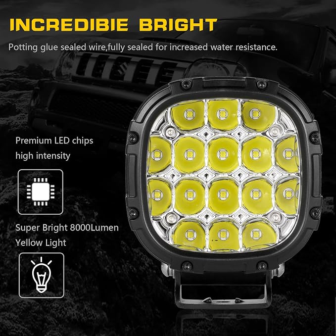 BIGLION.X 4 Inch Round Led Offroad Lights Pair 160W 18800LM Driving Spot Light - Image 5