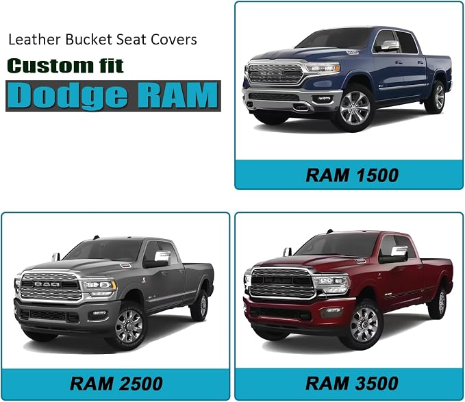 GIANT PANDA 2-Pack Front 3D Air Mesh Car Seat Covers Custom Fit Dodge Ram 1500 - Image 3
