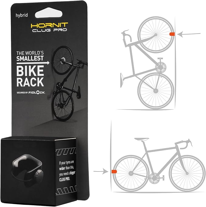 Hornit CLUG PRO | Wall Mounted Bike Rack | Secured by FIDLOCK | 5 Sizes | Easy by Hornit