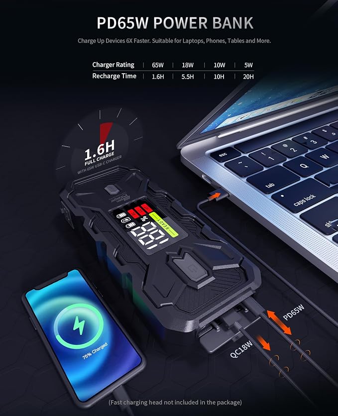 Jump Starter Battery Pack 3000A: 12V Car Battery Booster - Image 5