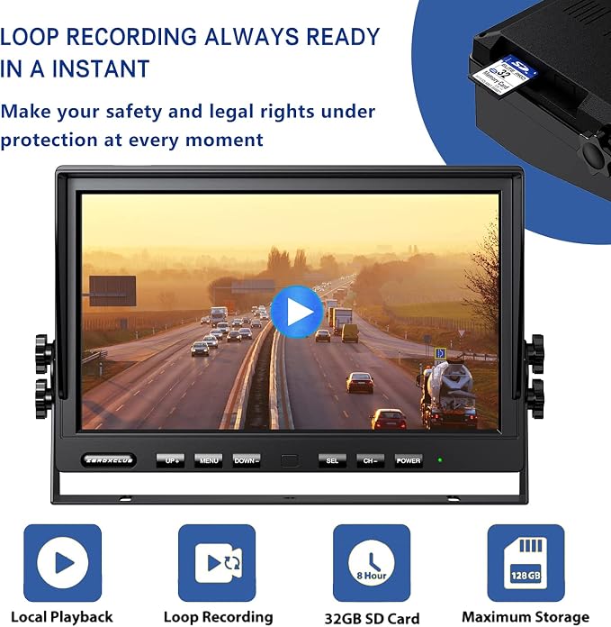 10'' 1080P Wireless Backup Camera System, 10 Inch DVR Dual/Quad Monitor - Image 4