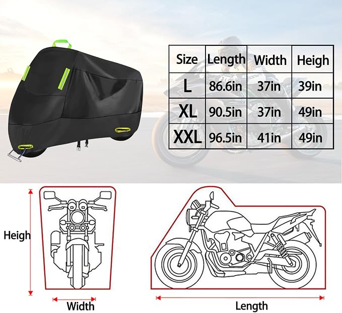 Motorcycle Cover All Season, Outdoor Storage Moped Covers, All-Weather - Image 3