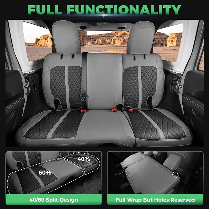 for Jeep Wrangler Seat Covers 4Door JK 2013 2014 2015 2016 2017, Custom Fit Car - Image 5