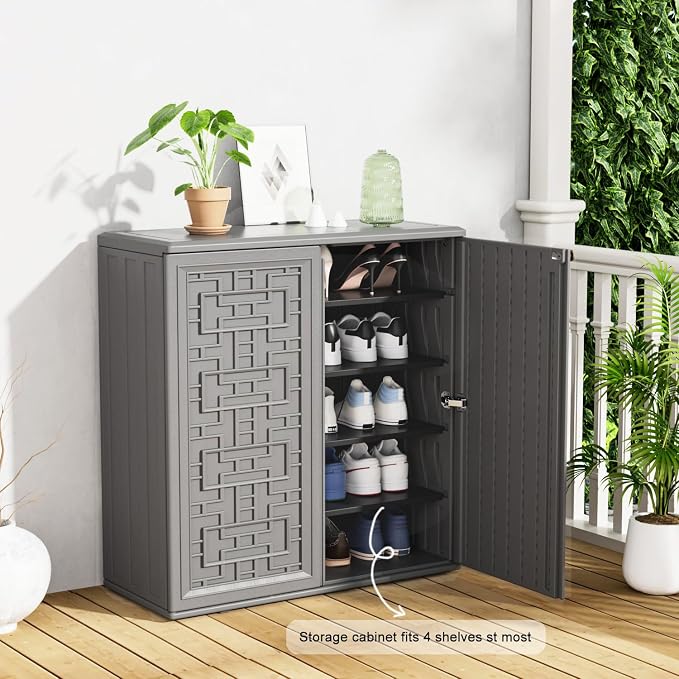 KINYING Outdoor Storage Cabinet Waterproof, Resin 60 Gallon Deck Box - Image 5