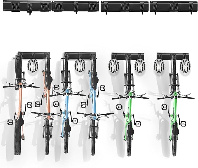 VEVOR Bike Storage Rack, 6 Bike Racks and 6 Helmets Hooks, Wall Mount Bike by VEVOR
