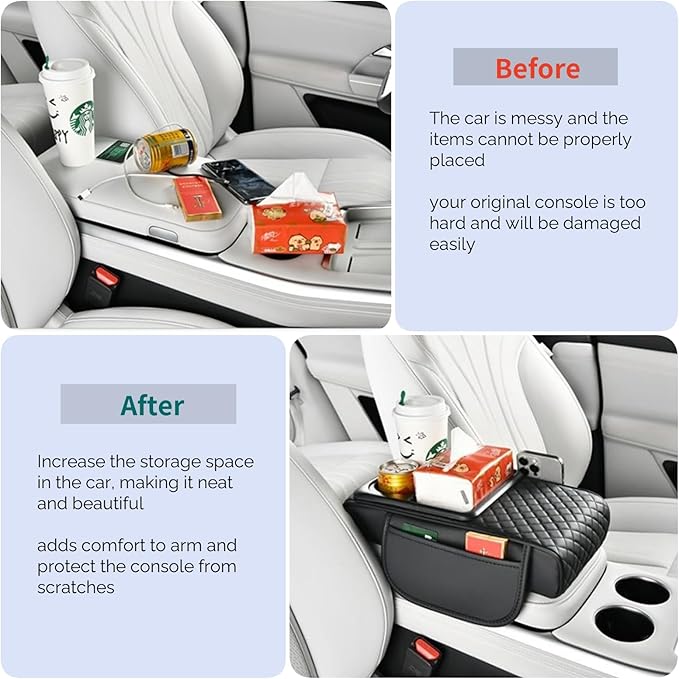 Upgrade Arm Rest Cover for Car, 5-in-1 Middle Console Cover Cushion Pad - Image 6