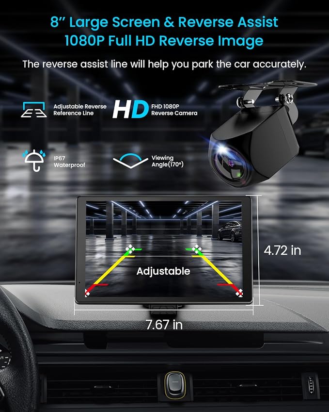 8” Wireless Apple CarPlay Screen - Image 8