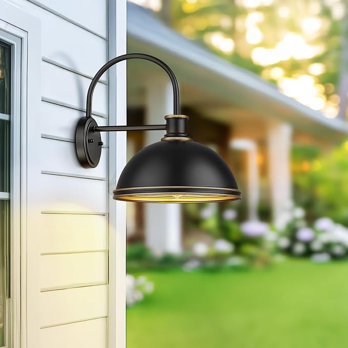 kudos Exterior Gooseneck Barn Light, Farmhouse Black Outdoor Wall Light - Image 4