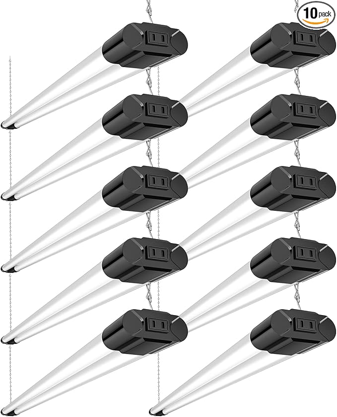 Bbounder 10 Pack Linkable LED Utility Shop Light, 4 FT Integrated Fixture by BBOUNDER