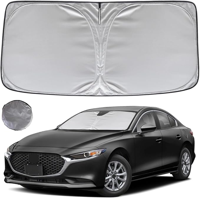 KAYZT Windshield Sun Shade for 2019-2025 2026 Mazda 3 Hatchback Sedan Foldable by KAYZT